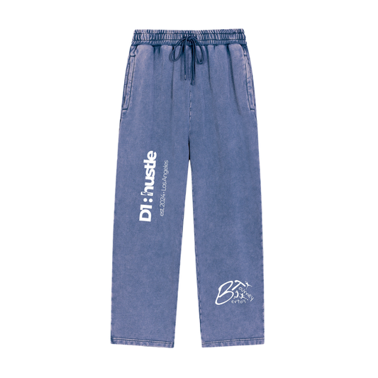 Z Collabs - BT x D1:hustle - Snow Wash Heavyweight Sweatpants - BLUE