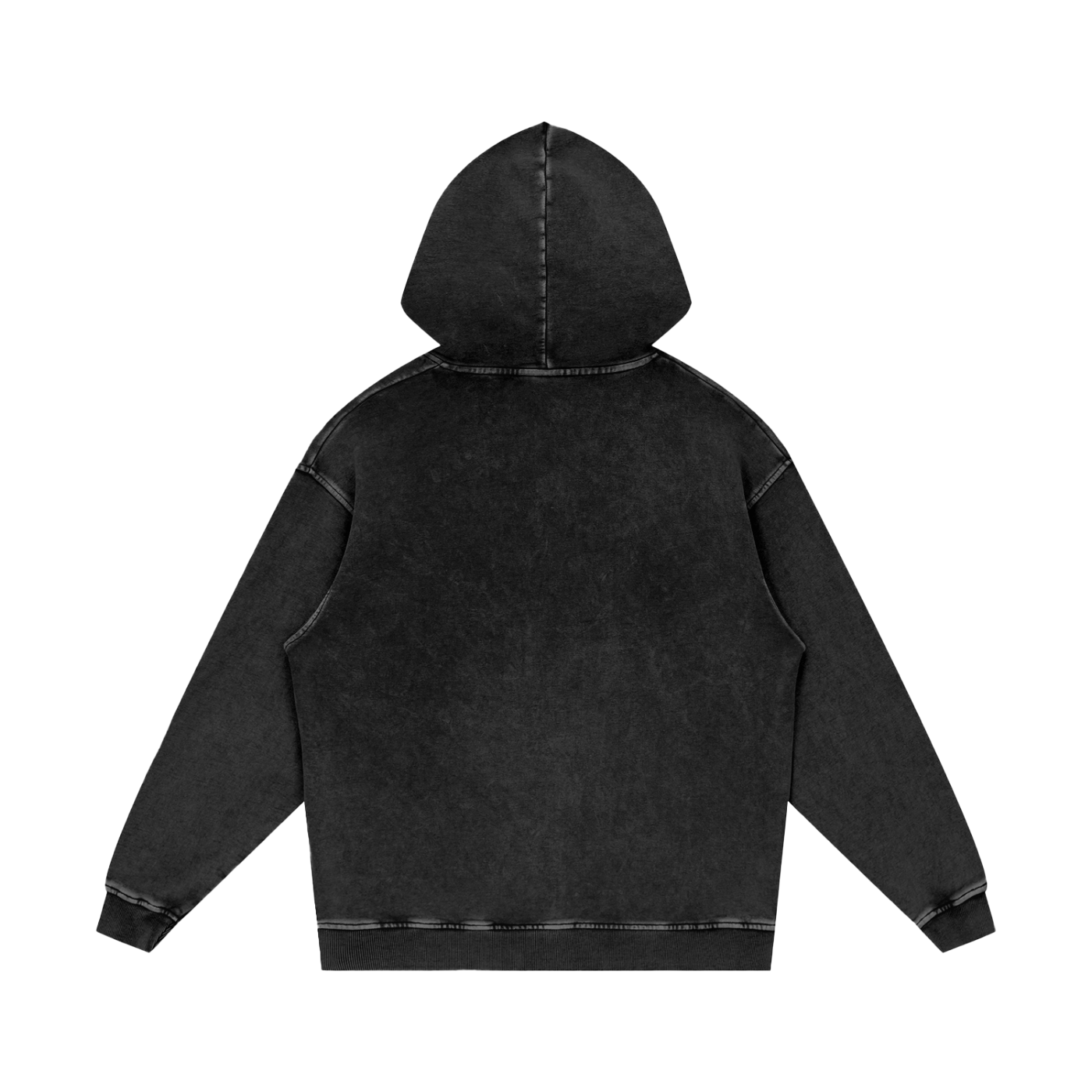Acid Wash Oversize Faded Black Hoodie