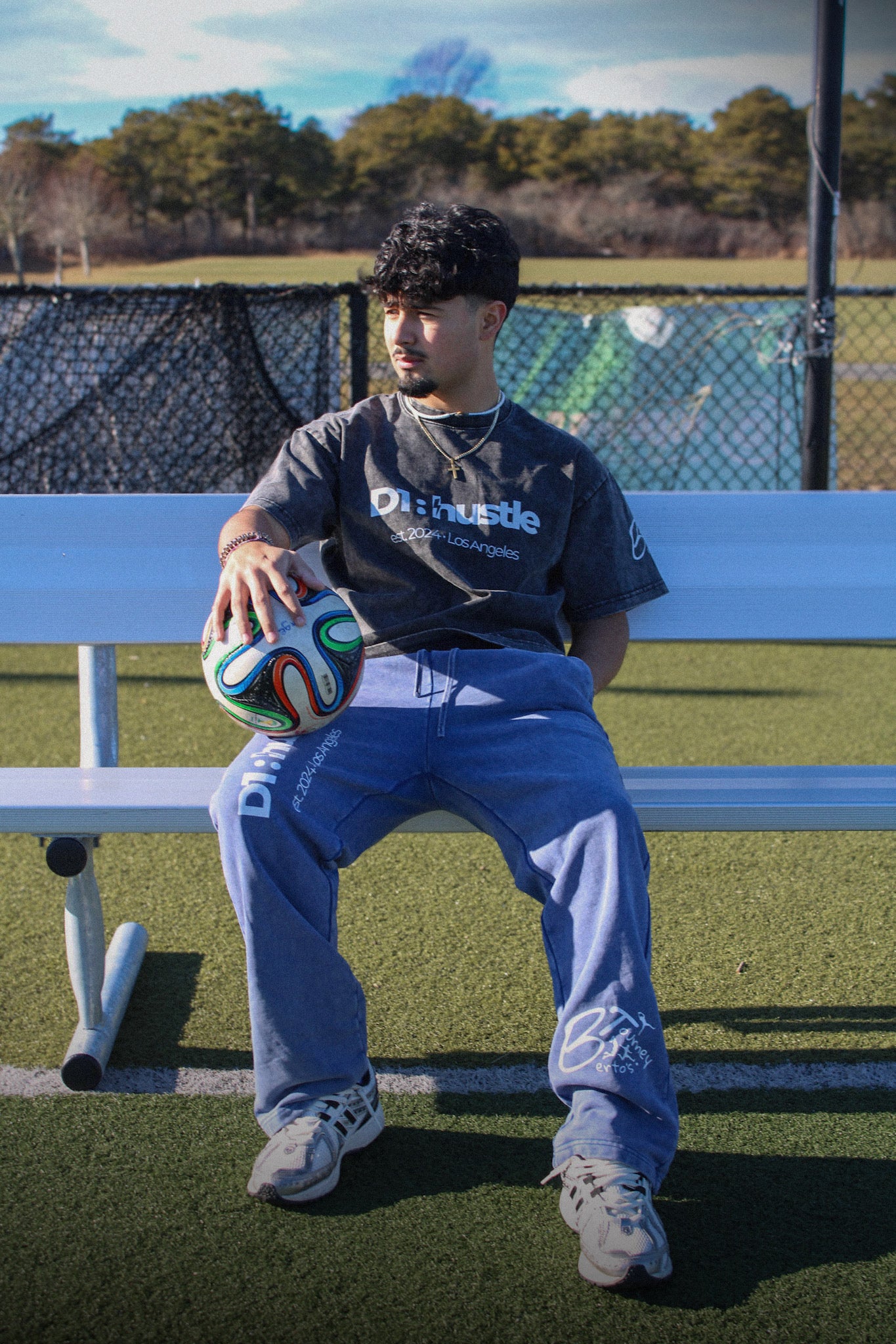 Z Collabs - BT x D1:hustle - Snow Wash Heavyweight Sweatpants - BLUE