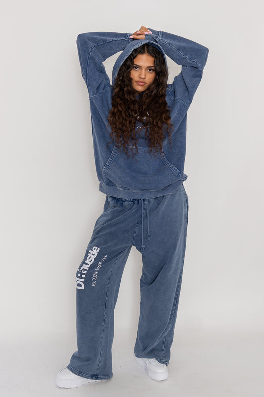 Acid Wash Oversize Arctic Blue Straight Leg Pants