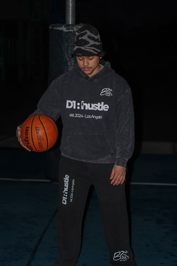 Z Collabs - BT x D1:hustle - Snow Washed Loose Cotton Hoodie - 3 colors available