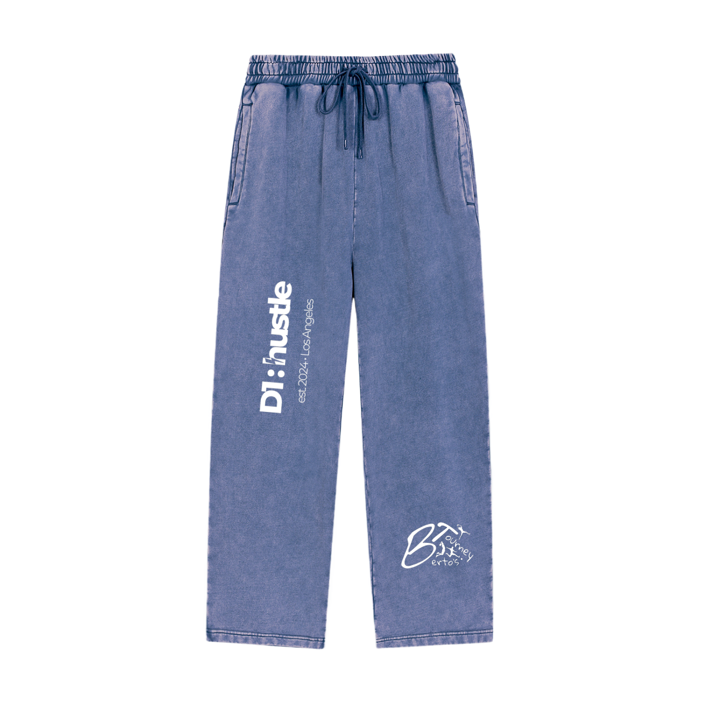Z Collabs - BT x D1:hustle - Snow Wash Heavyweight Sweatpants - BLUE