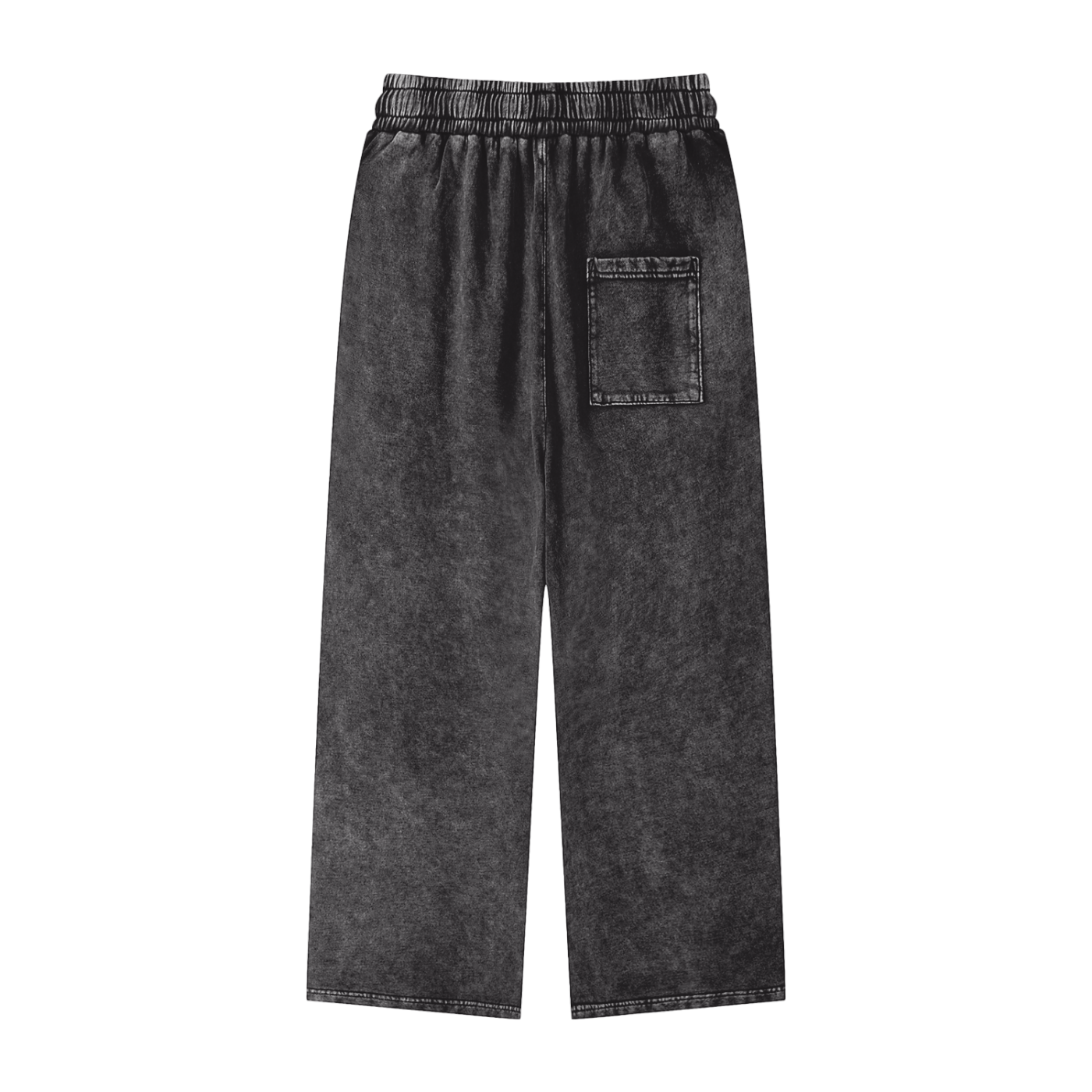 Acid Wash Oversize Faded Black Straight Leg Pants