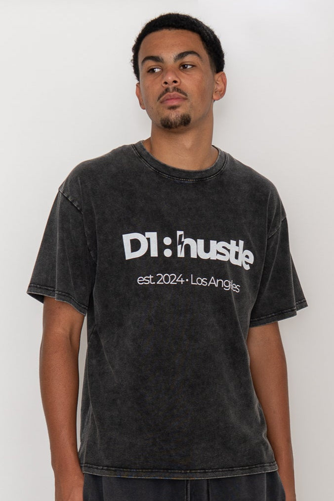 Snow Washed Oversized Faded Black T-Shirt
