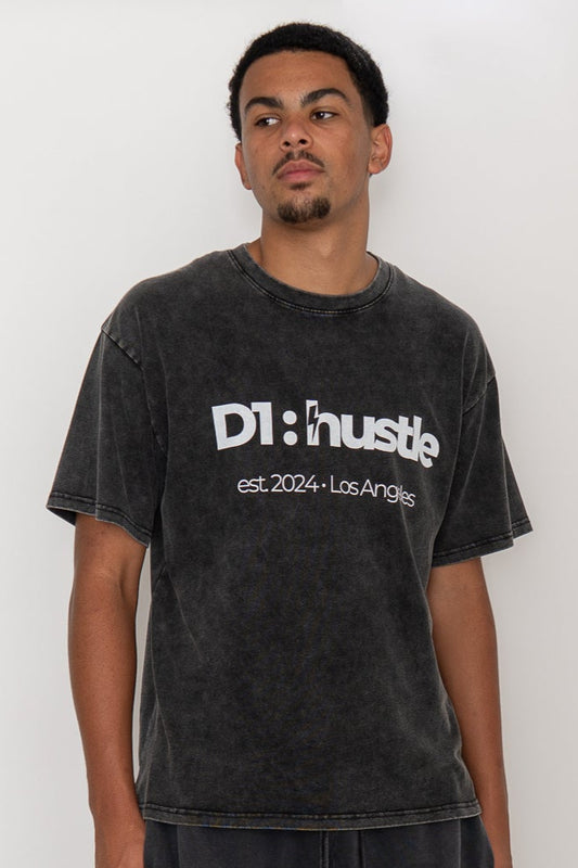 Snow Washed Oversized Faded Black T-Shirt