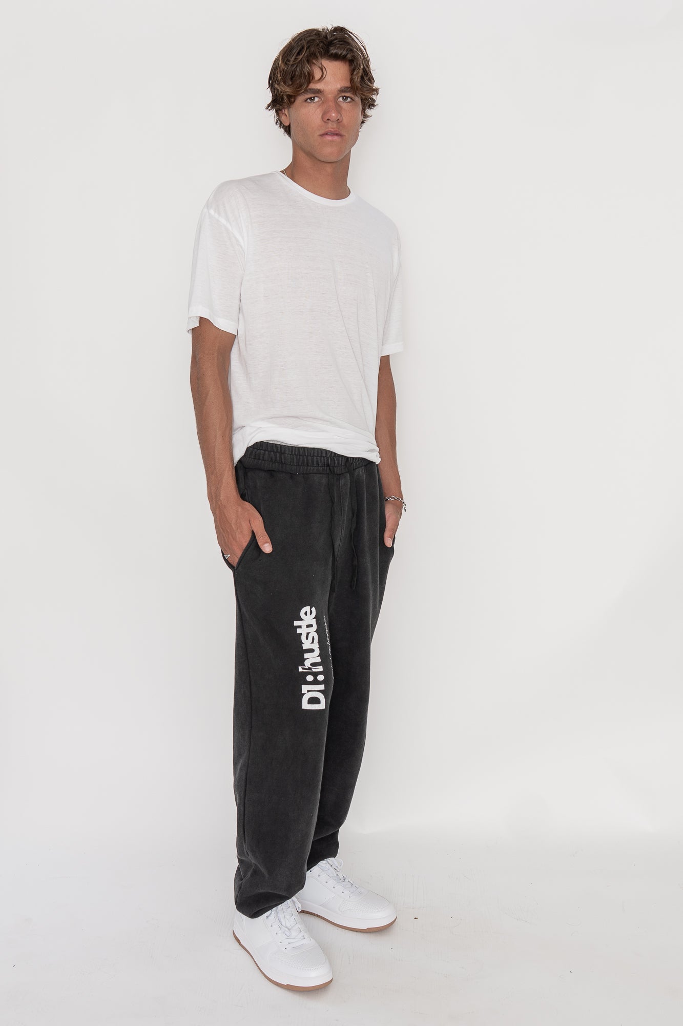 Eco-friendly Enzyme Washed Black Sweatpants