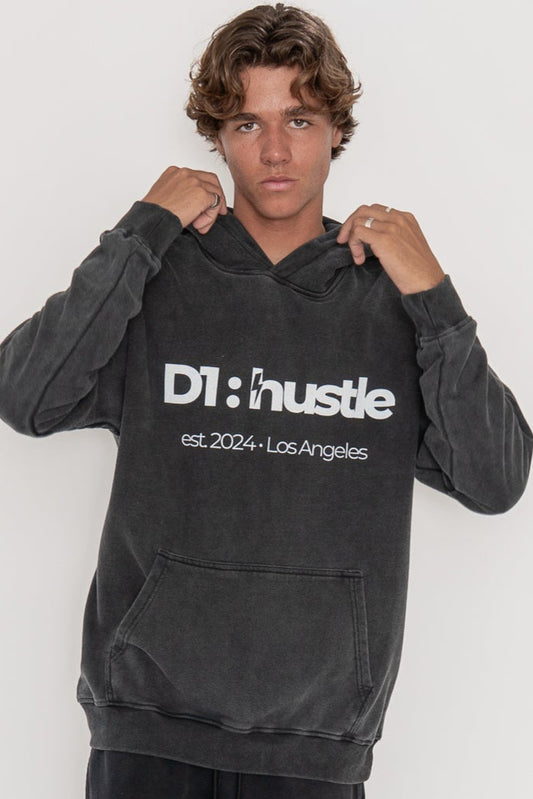 Acid Wash Oversize Faded Black Hoodie