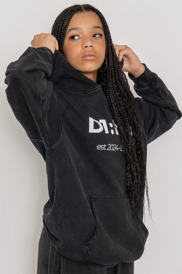 Acid Wash Oversize Faded Black Hoodie – D1: hustle
