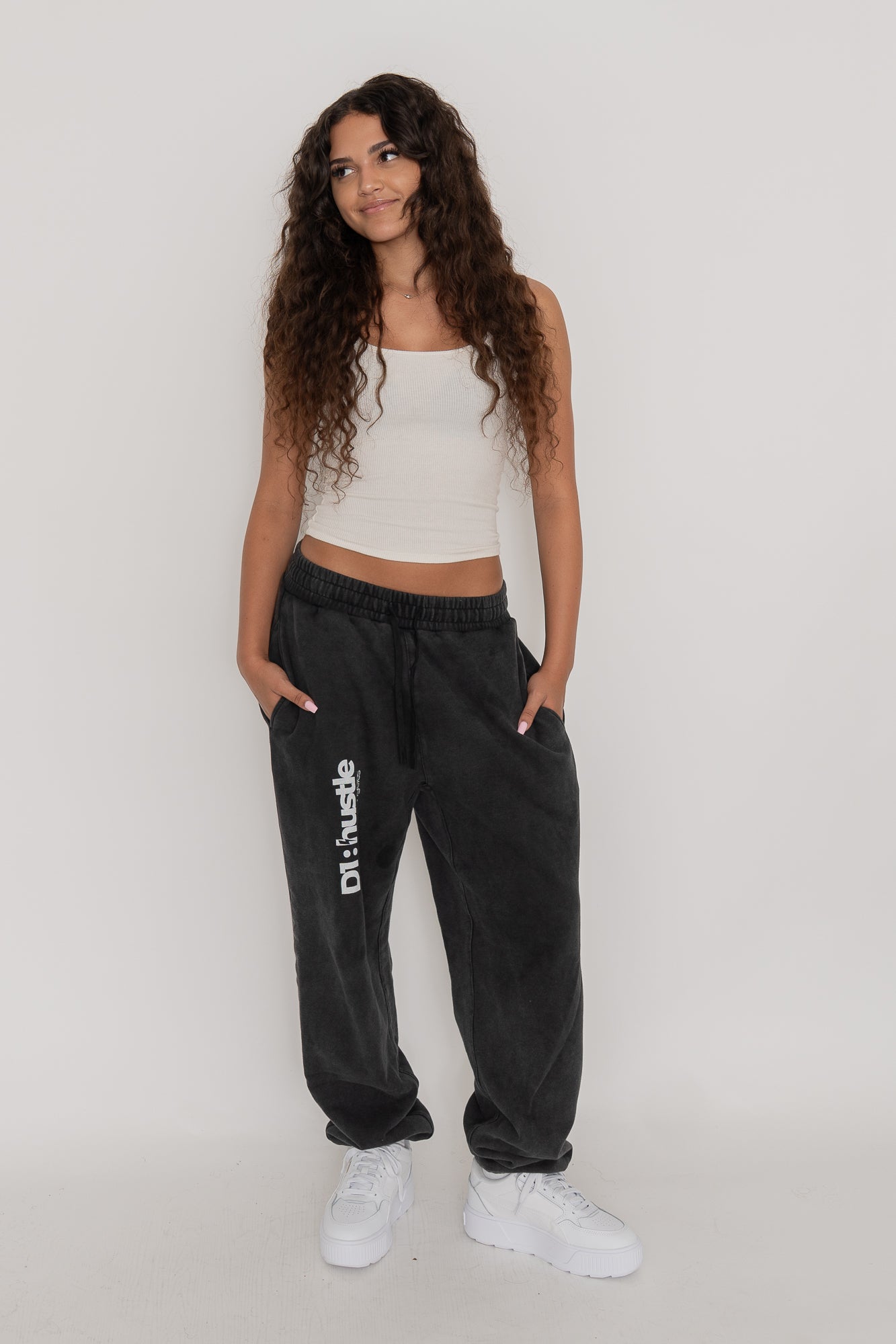 Eco-friendly Enzyme Washed Black Sweatpants