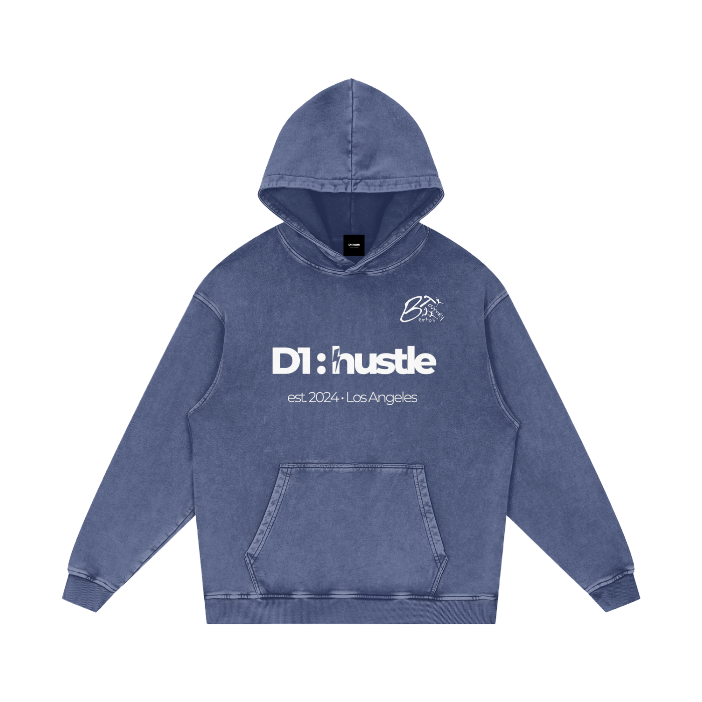 Z Collabs - BT x D1:hustle - Snow Washed Loose Cotton Hoodie - 3 colors available