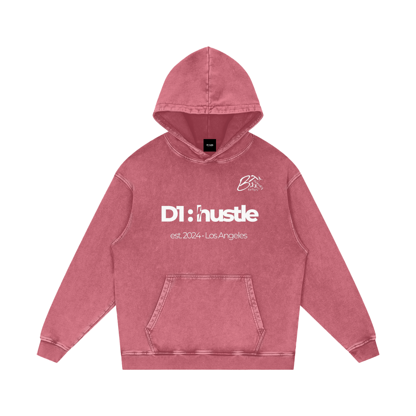 Z Collabs - BT x D1:hustle - Snow Washed Loose Cotton Hoodie - 3 colors available